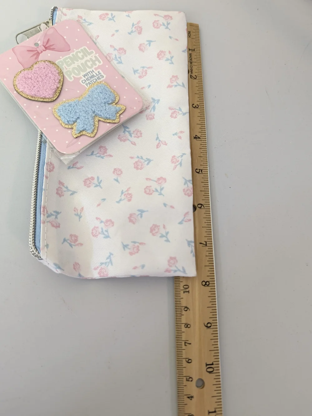 Kids Floral Pencil Case with Pink and Blue Accents B27
